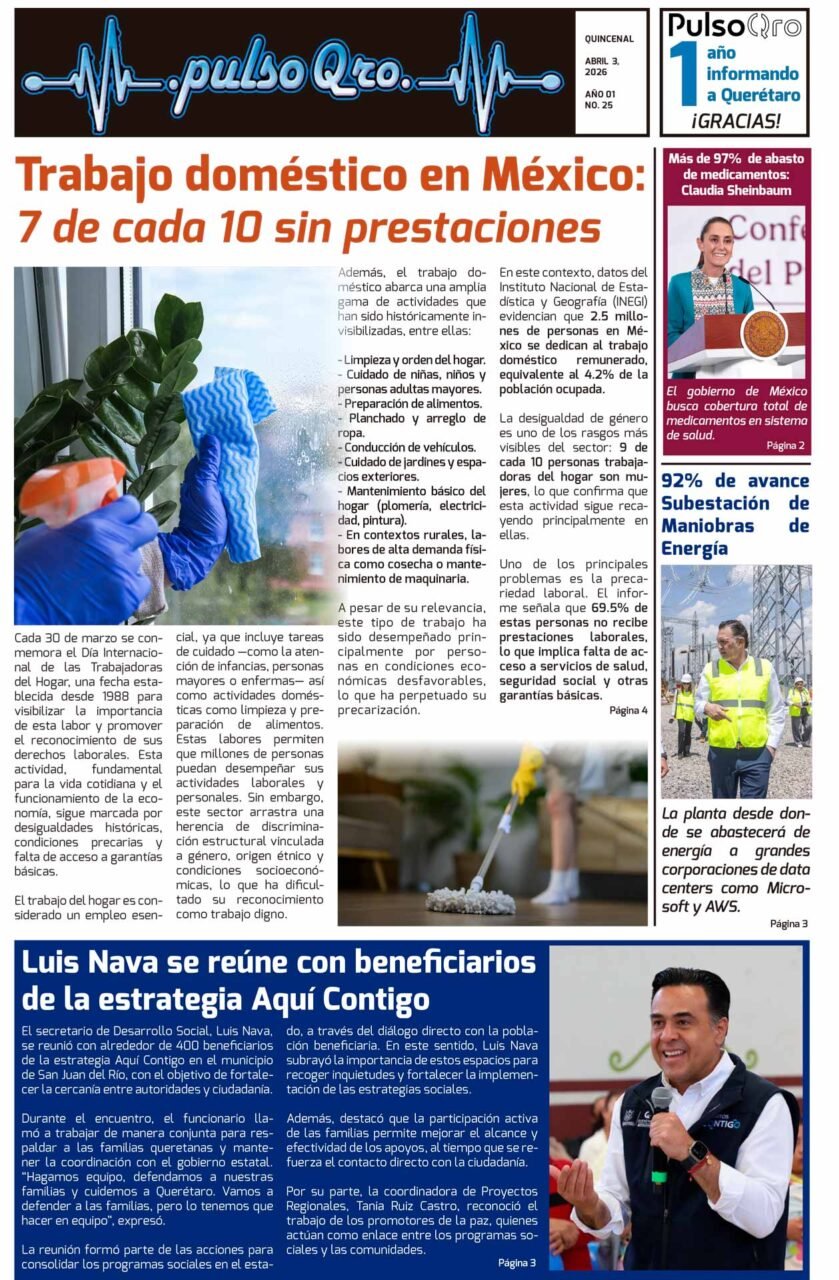 Trabajo doméstico en México: 7 de cada 10 sin prestaciones