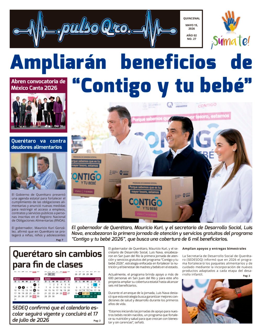 Ampliarán beneficios de “Contigo y tu bebé”