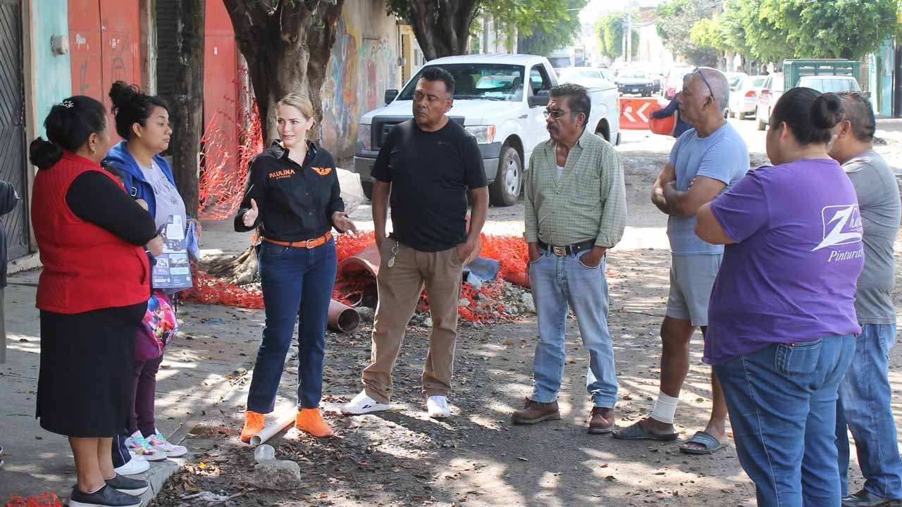 Paulina Aguado supervisa drenaje en San Pablo