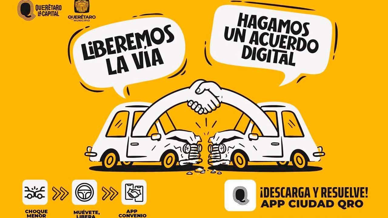 Municipio de Querétaro habilita acuerdos digitales ante choques leves